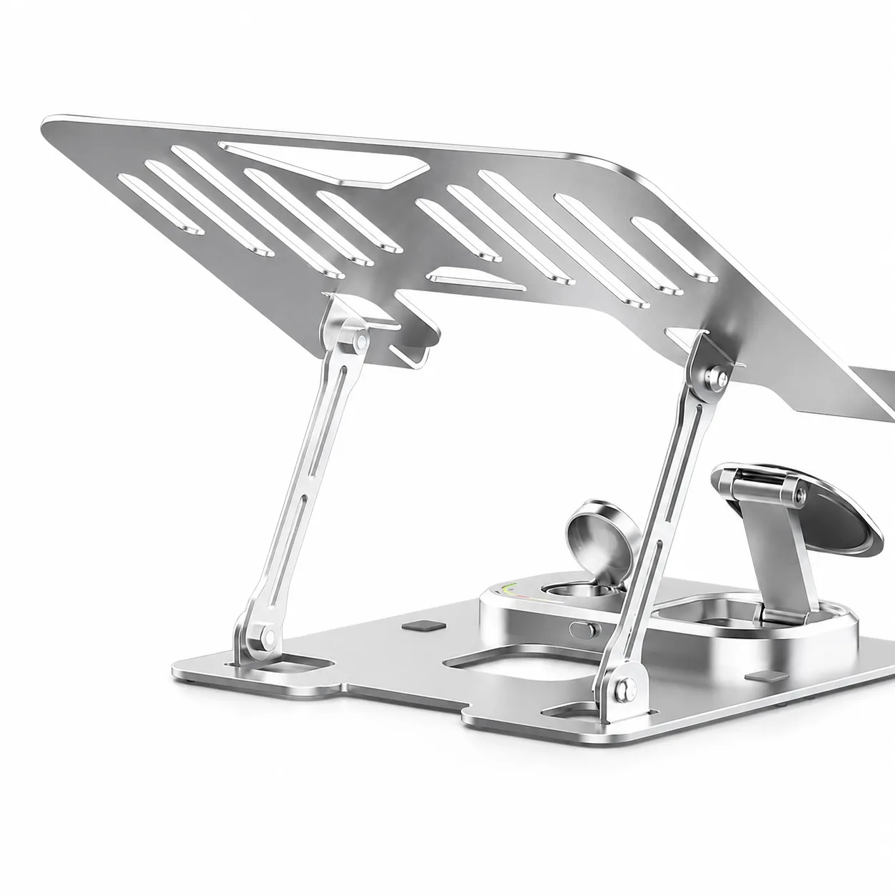 Wireless Charging Laptop Stand | Ergonomic Adjustable Riser with Multi-Device Charging Station