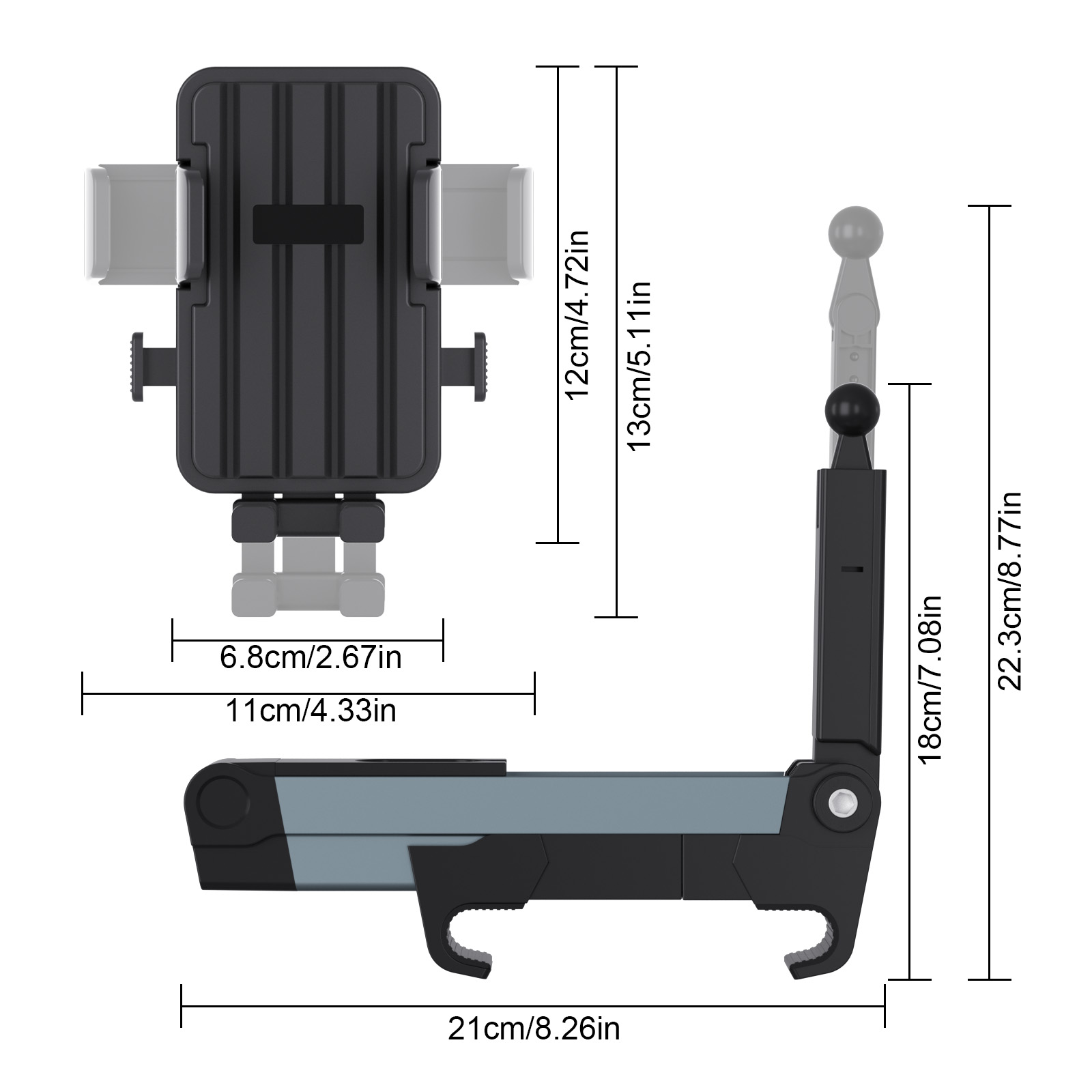 Rear Seat Entertainment Mount for Phones & Tablets, 360° Rotatable