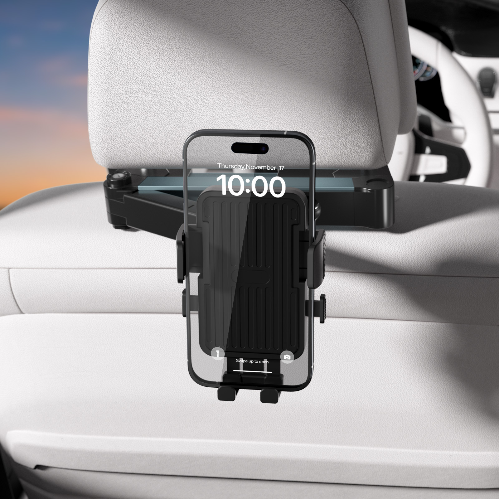 Rear Seat Entertainment Mount for Phones & Tablets, 360° Rotatable