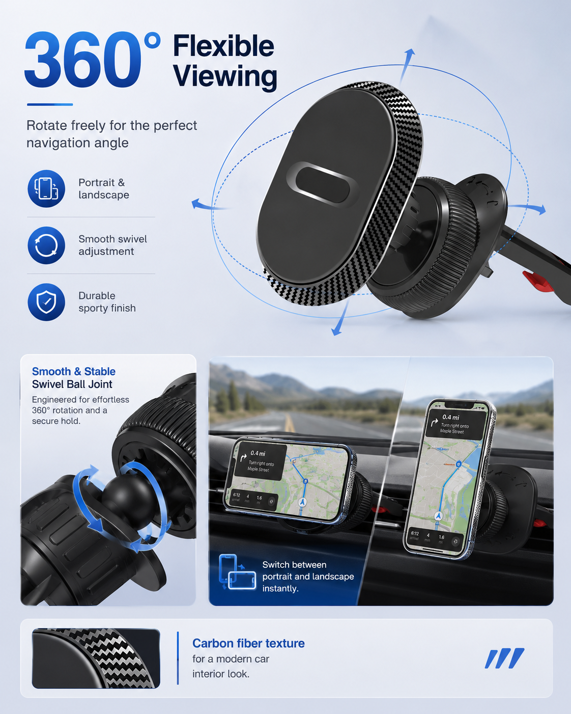 New cross-border hooked air vent phone holder with magnetic stability, won't fall off, car air vent car holder