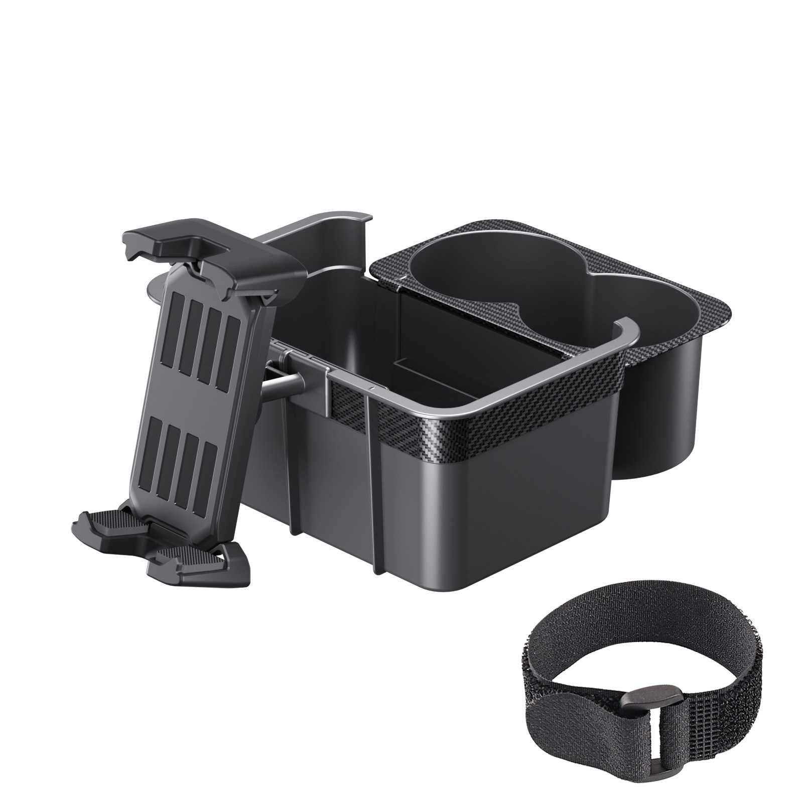 F90+TP Series Car Armrest Organizer with Phone & Tablet Holder | 3-in-1 Multifunctional Storage Box