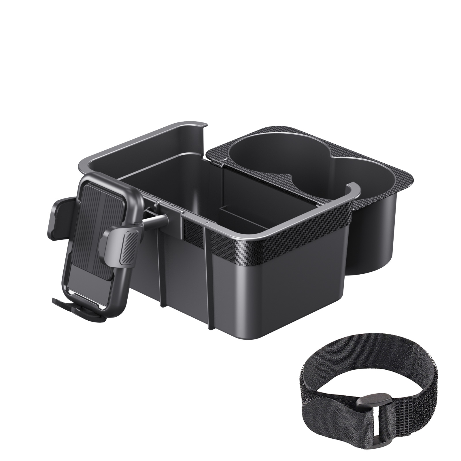 F90+TS Series Car Armrest Organizer with Phone Holder | 3-in-1 Multifunctional Storage Box