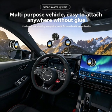 Smart Magnetic Phone Mount with Built-In Alarm Clock | 2-in-1 Car & Desk Holder with Multi-Group Alarms & Countdown Timer