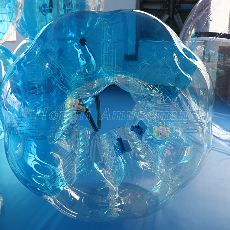 inflatable half blue bubble soccer ball