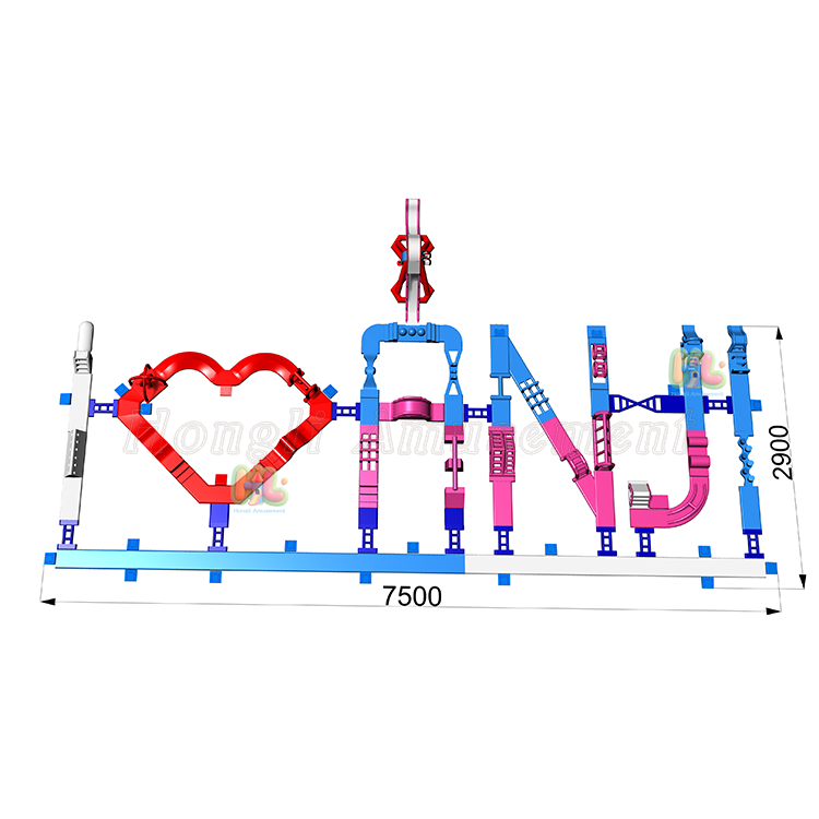 Inflatable Floating Water Park with letters shape
