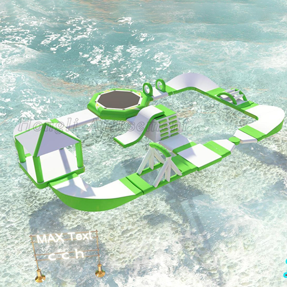 Pink Inflatable Floating Water Park 