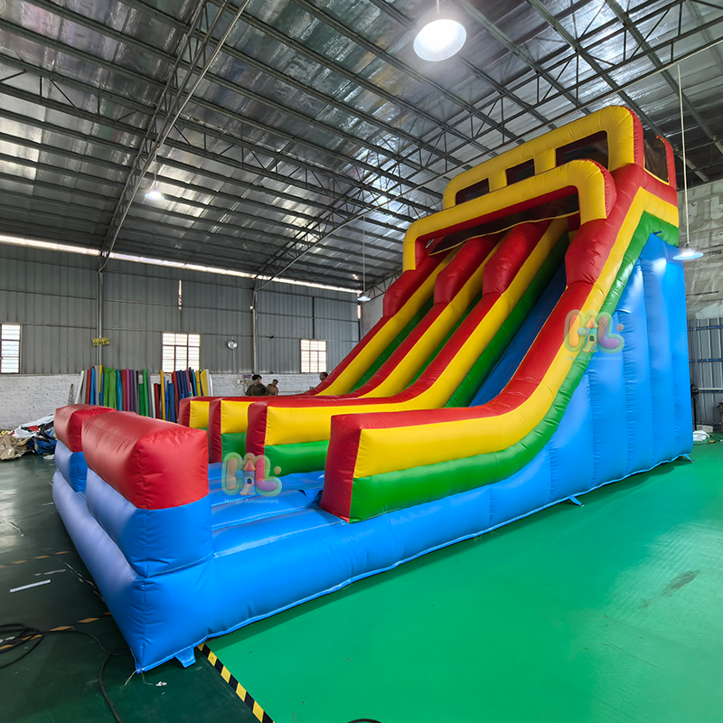 dual lane inflatable slide