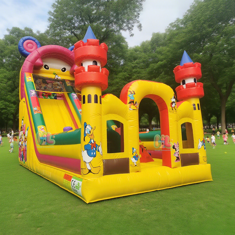 inflatable slide with bounce