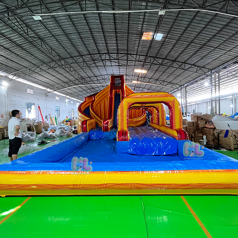 Large turning water slide