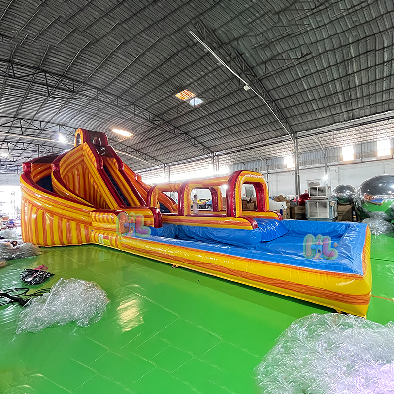 Large turning water slide