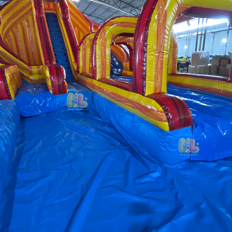 Large turning water slide