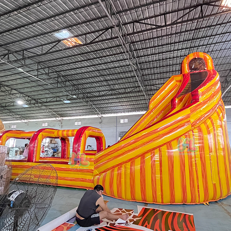 Large turning water slide