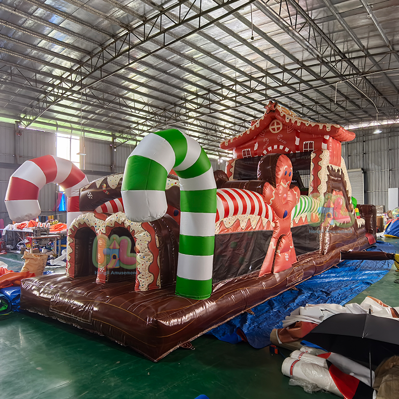 Inflatable Christmas obstacle course