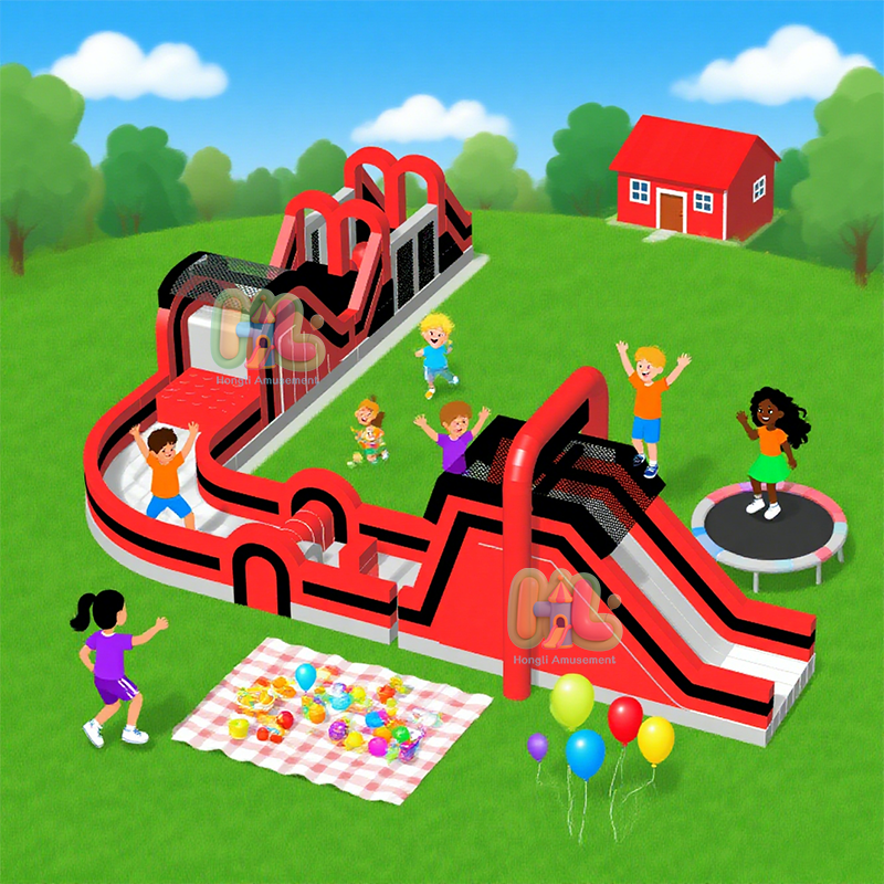 inflatable L obstacle course 