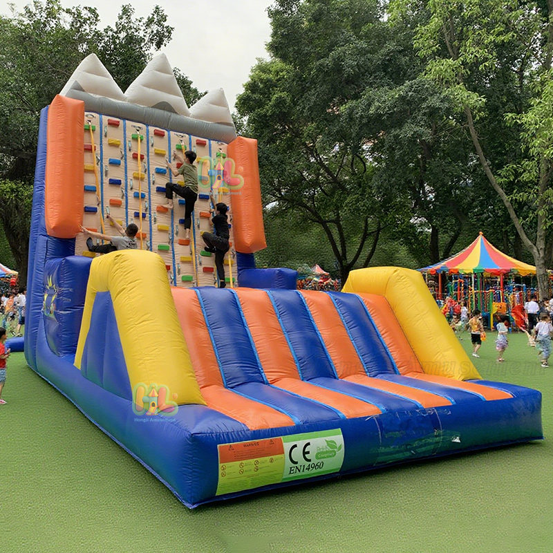Inflatable climb wall game