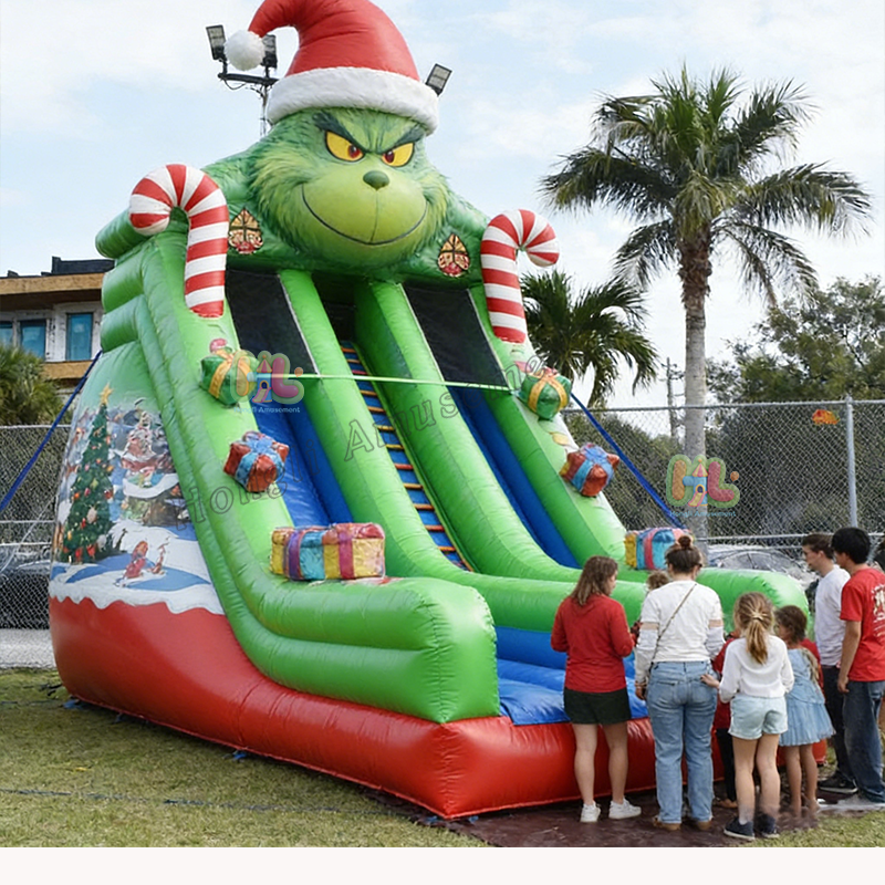 Inflatable grinch theamed Slide