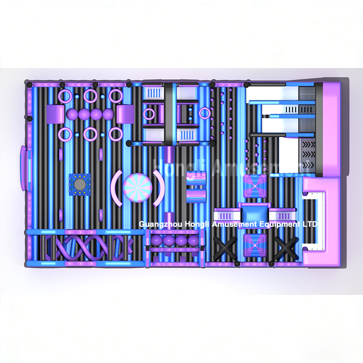 Inflatable Purple Amusement Park