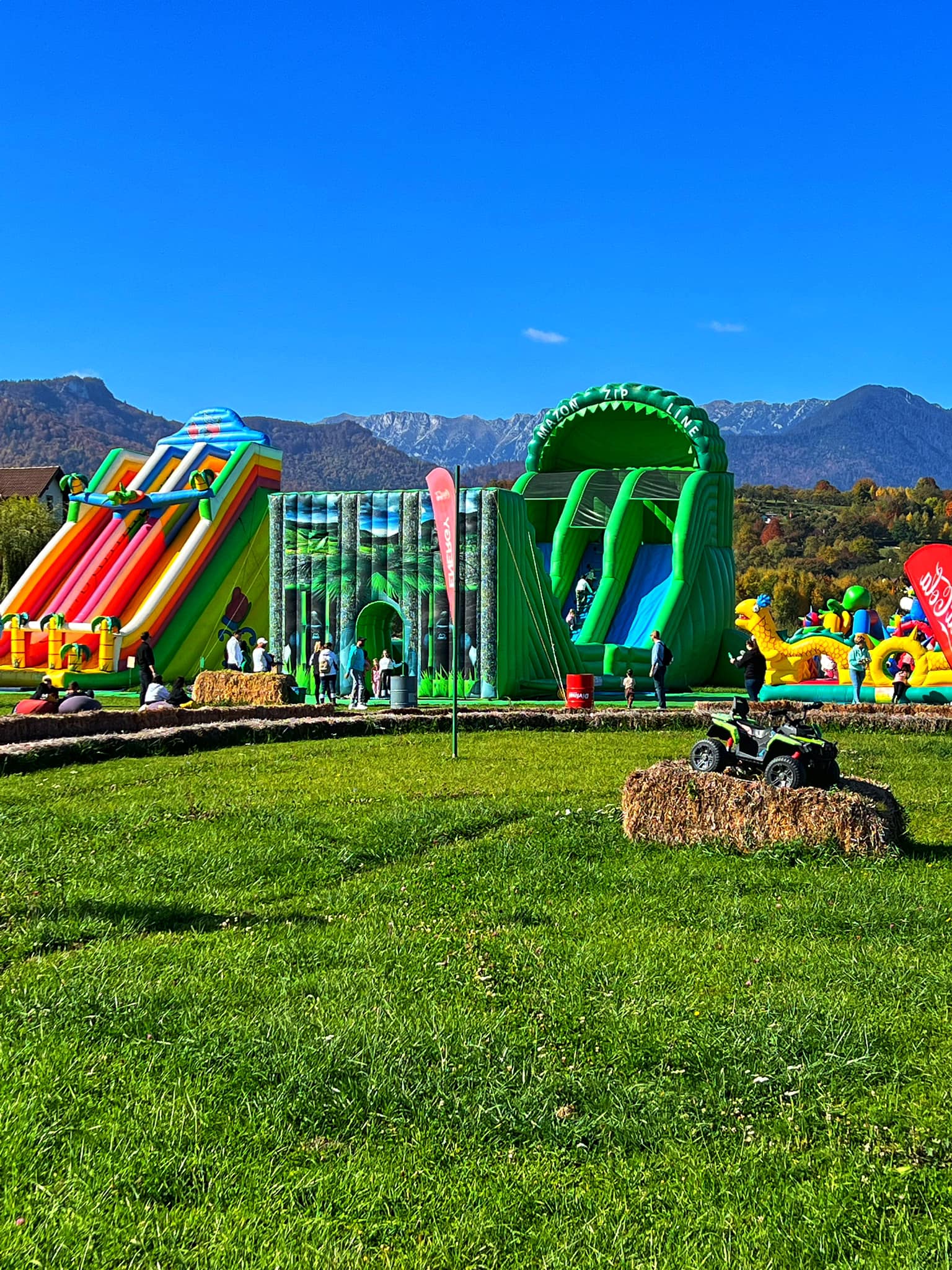 inflatable zip lane slide