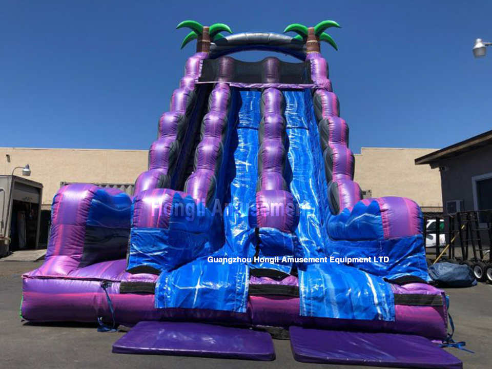 Inflatable dule lane Slide