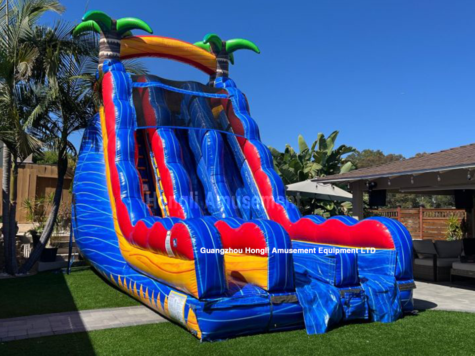 Inflatable dule lane Slide
