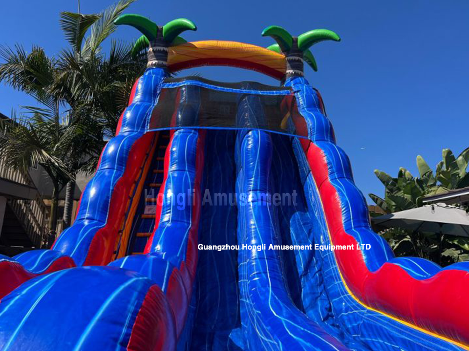 Inflatable dule lane Slide