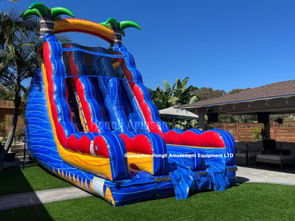 Inflatable dule lane Slide