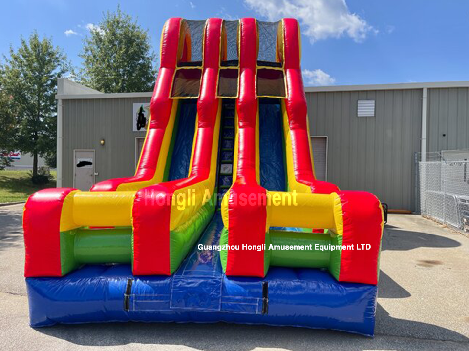 Inflatable dule lane Slide