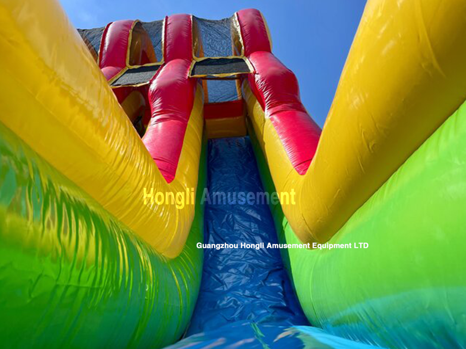 Inflatable dule lane Slide