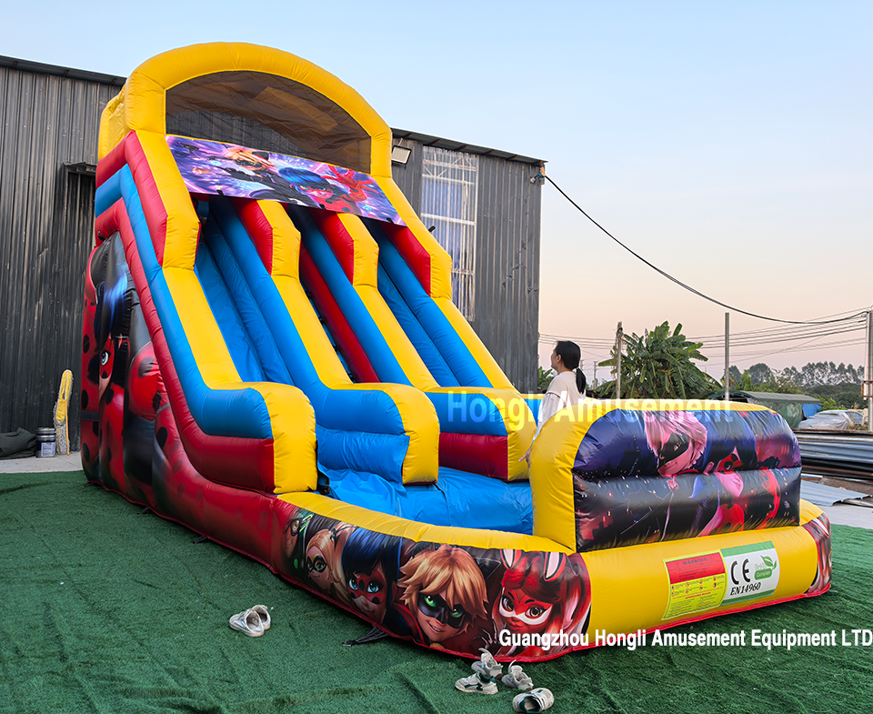 inflatable dule lane theme water slide