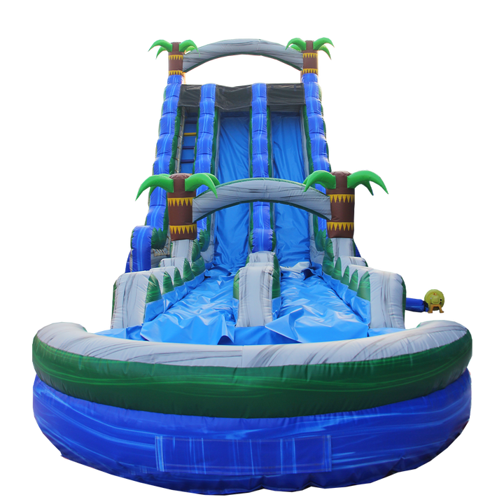 inflatable dule lane water slide