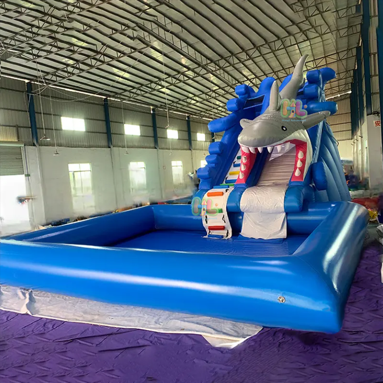 inflatable shark water slide