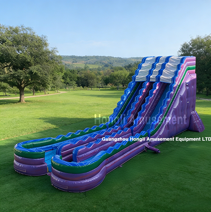 inflatable dule lane long slip n slide