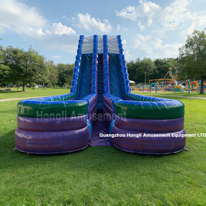 inflatable dule lane long slip n slide