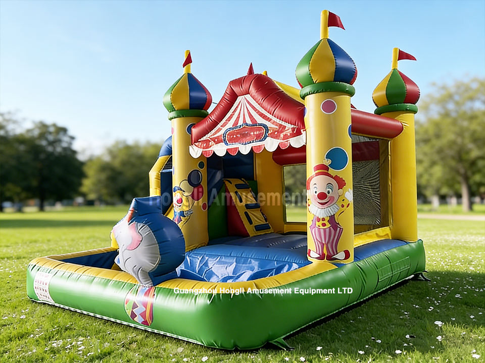 inflatable castle with water pool