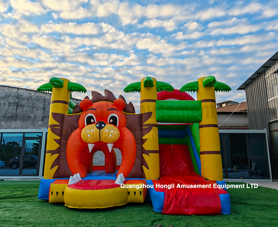 inflatable lion bounce castle