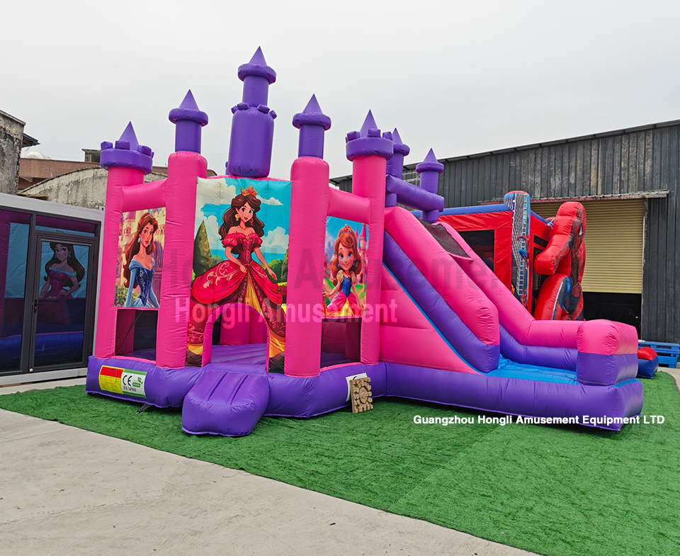 inflatable pink bounce castle