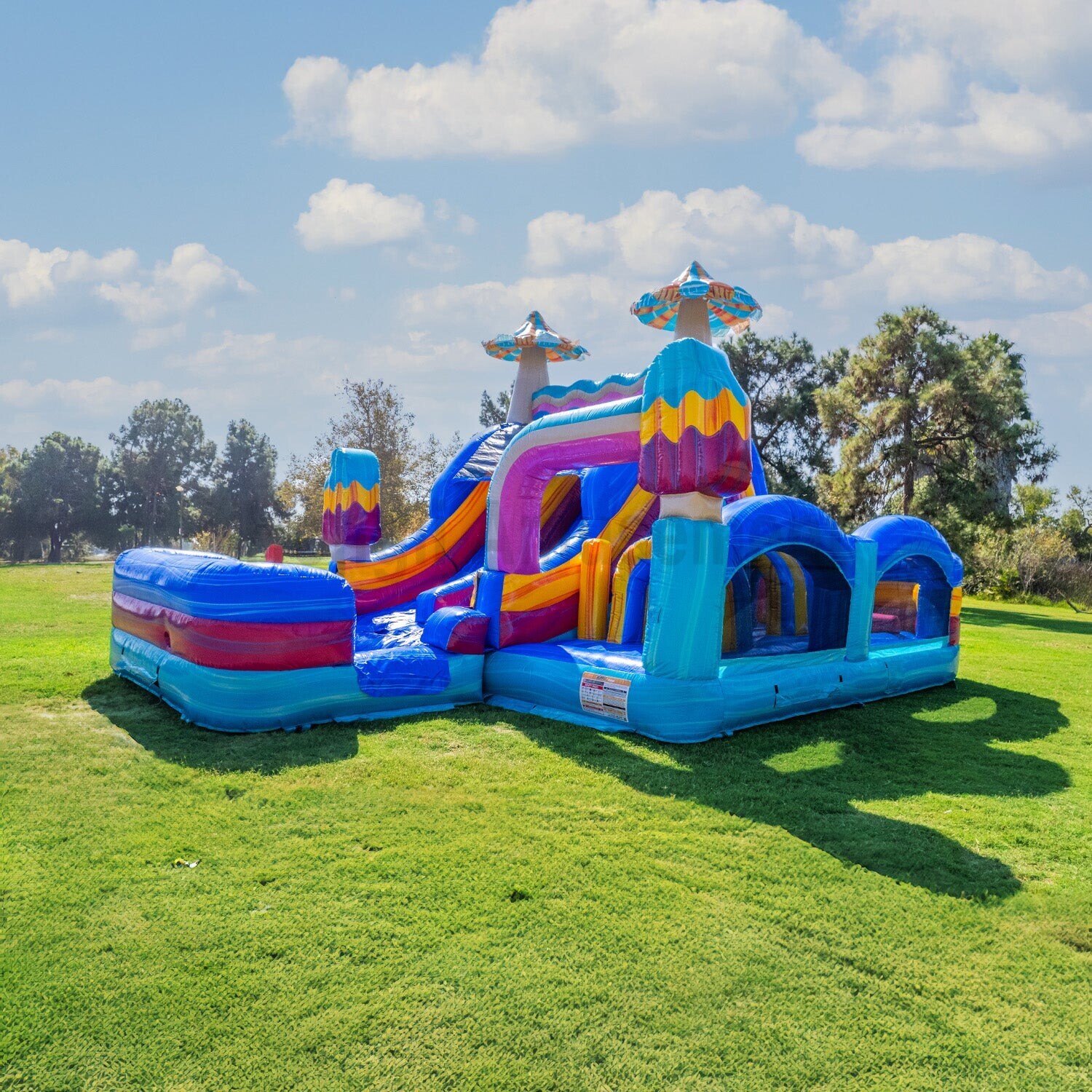 inflatable bounce castle with slide