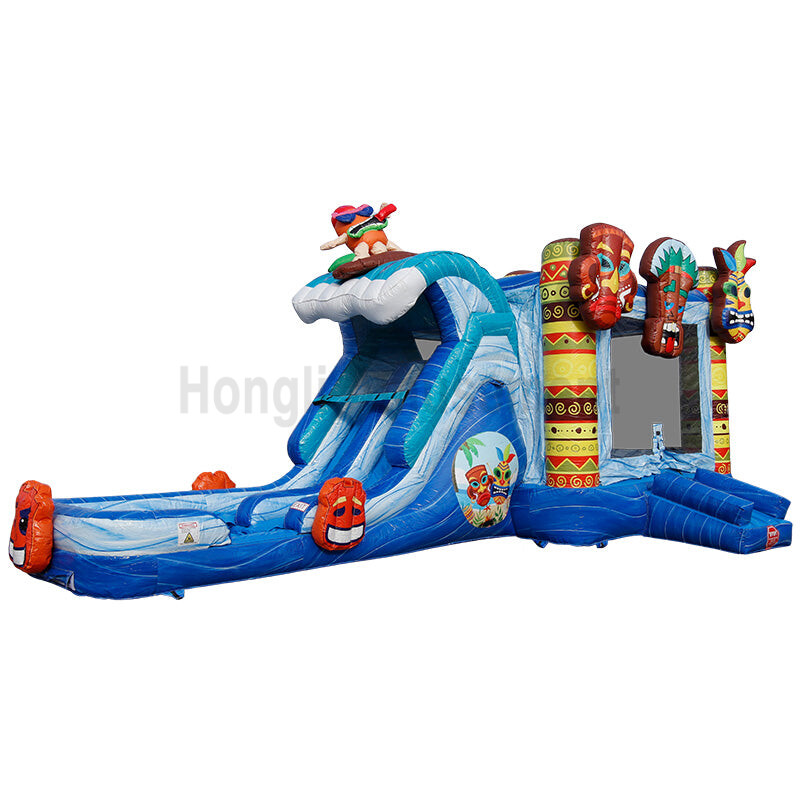 Inflatable bouncer with water slide