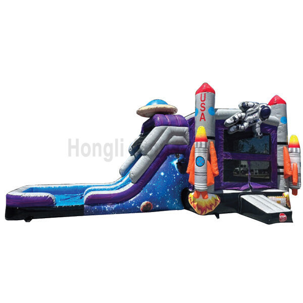 Inflatable bouncer with water slide