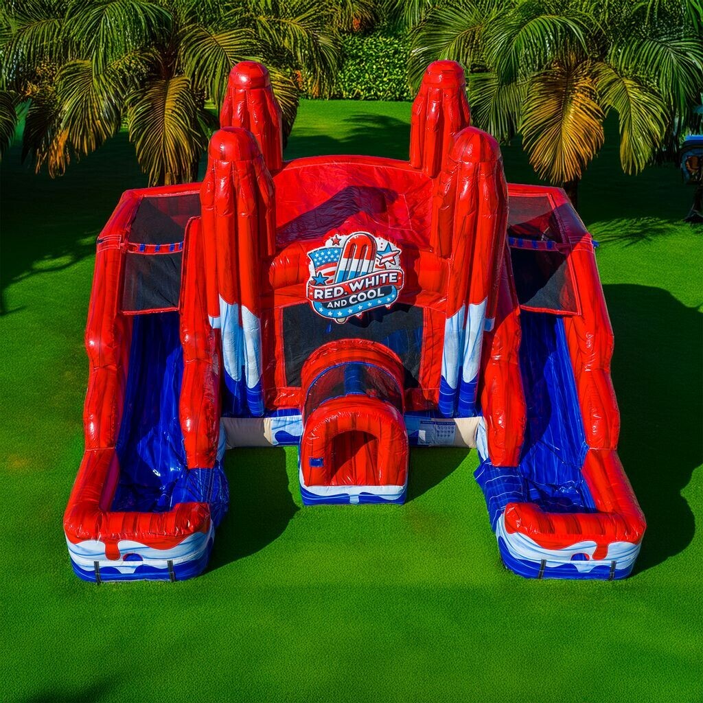 inflatable bounce castle with slide