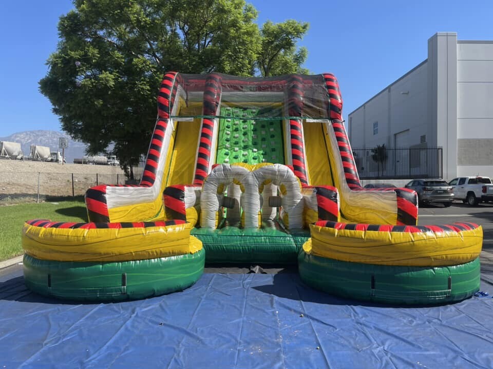 inflatable waterslide with climb wall