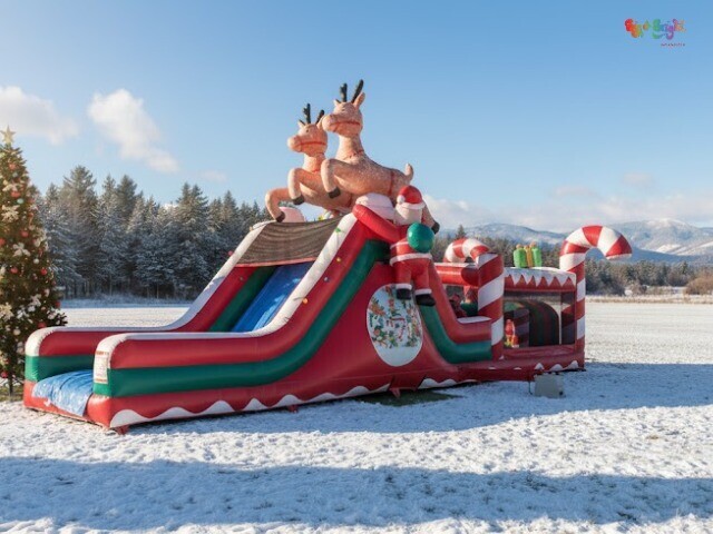 inflatable Chrismas obstacles course