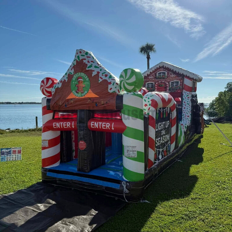 inflatable christmas obstacles course