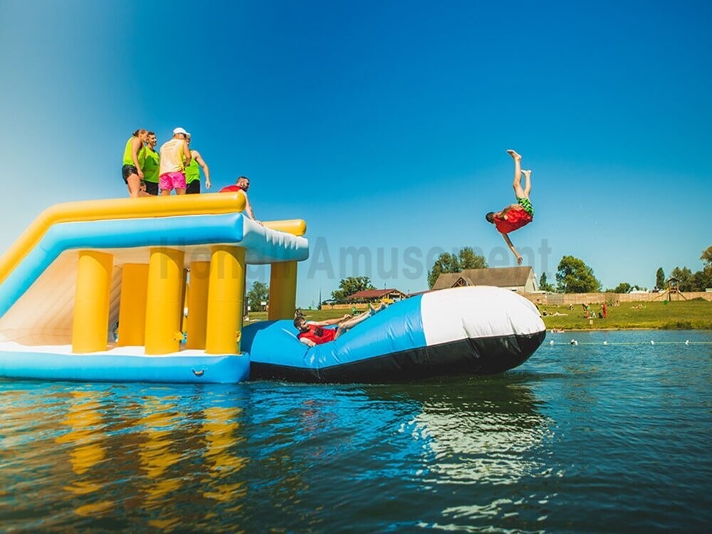 Inflatable platform with pillow