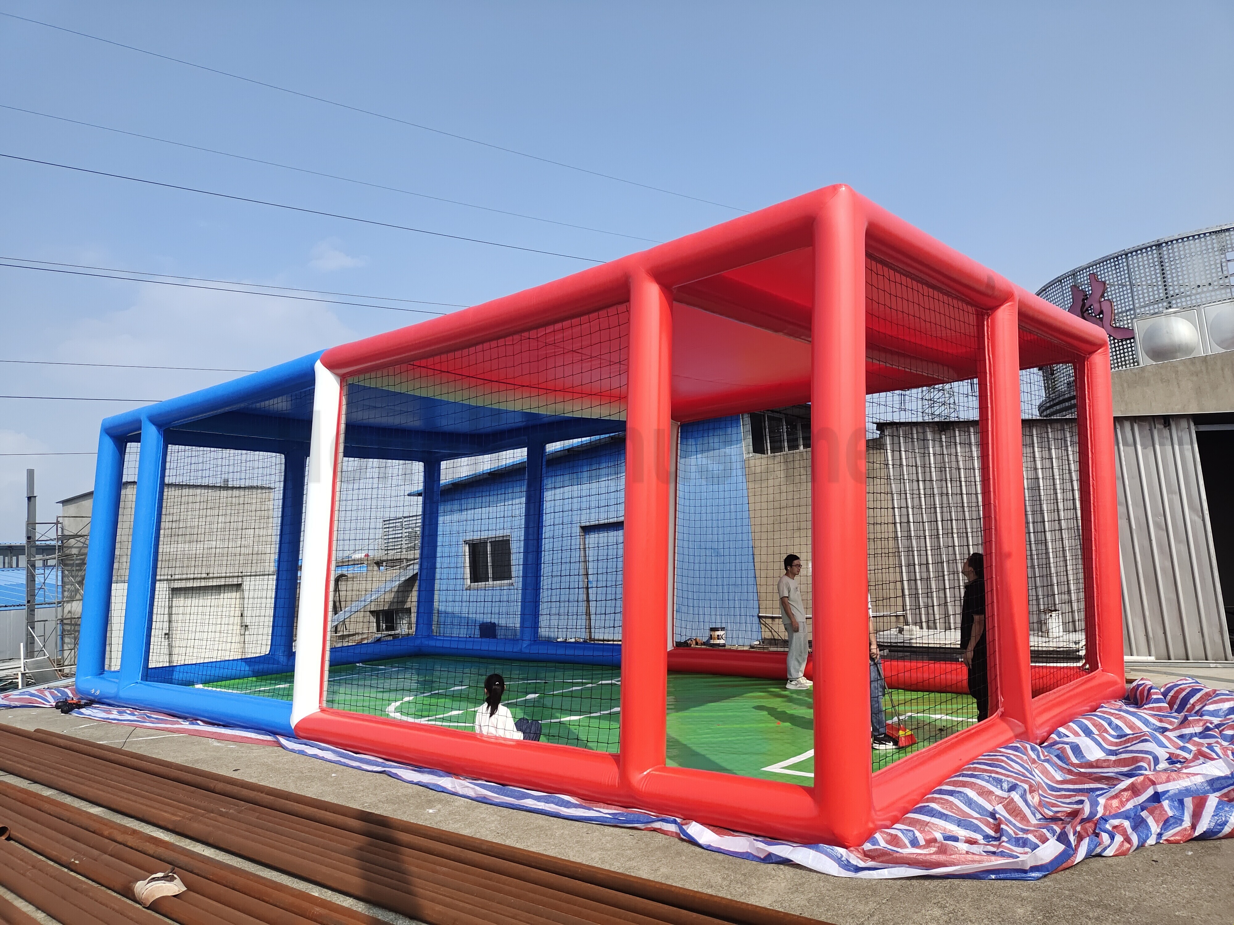 Inflatable drone training ground