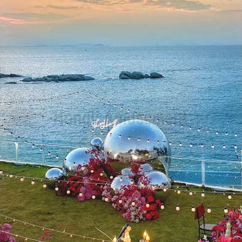 Shiny Inflatable Balls Girl Party Wedding Event Decor Iridescent Bubble Balloons Inflatable Mirror Ball