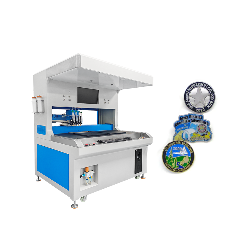 Automatic 4 Colors Two Stations Visual Enamel Painting Drip Dripping Dispensing Machine for Coloring Hardware Jewelry Ornament