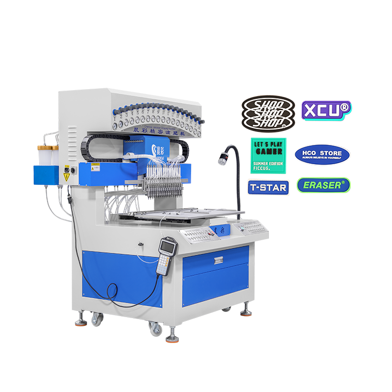18 Colors 2D 3D Soft Silicone Dispensing Molding Liquid PVC Dripping Machine for Keychains Tea Coaster Bar Mat Making