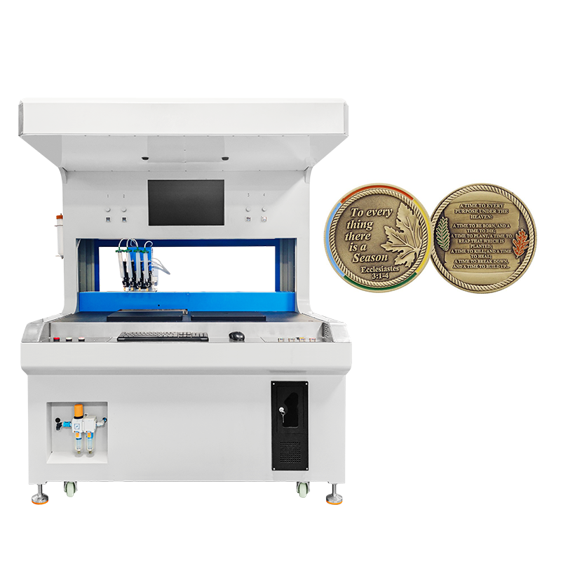  4 Colors Two Stations Visual Automatic Enamel Painting Coloring Dispensing Machine for Hardware Jewelry