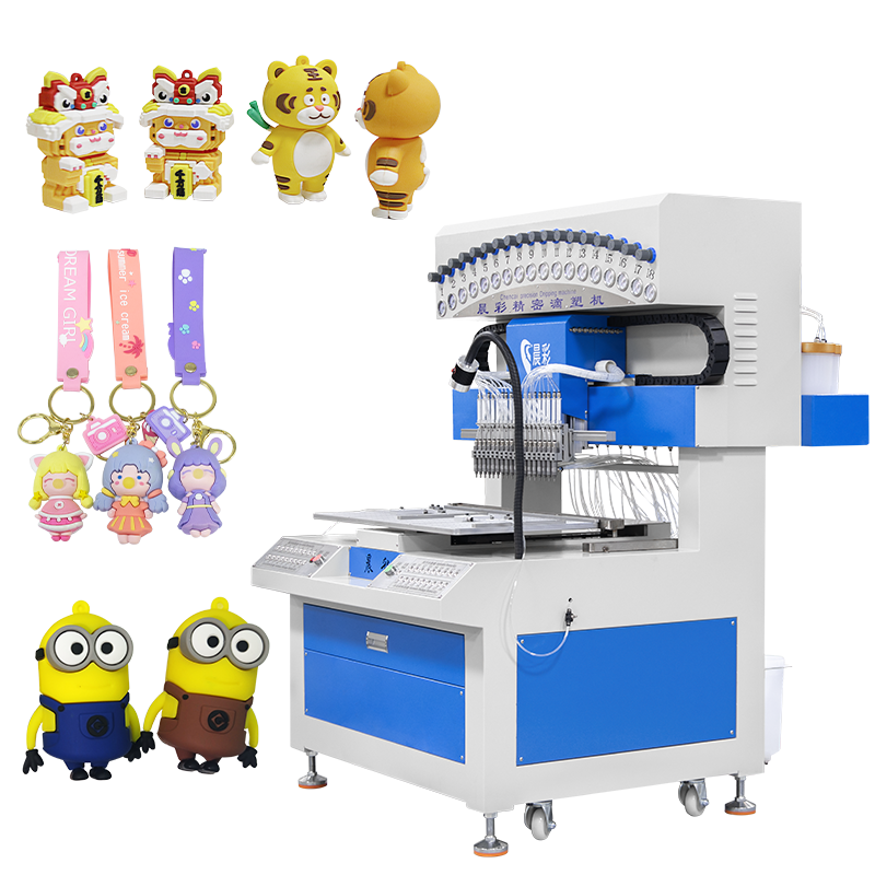 18 Color PVC Silicone 2D 3D Label Dispensing Dripping Drop Molding Machine for Patch Cartoon Figure Keychains Phone Case Making